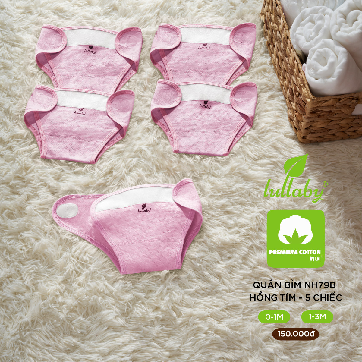 LULLABY - Set 5 chiếc quần bỉm cho bé sơ sinh - NH79B