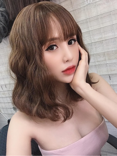 Tóc giả nữ đẹp 😻😻-Tóc giả nguyên đầu xù lỡ