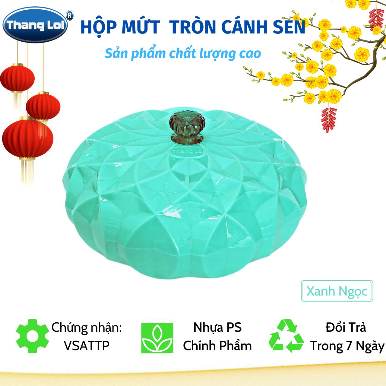 Hộp mứt tết Thắng Lợi Hộp mứt Tròn