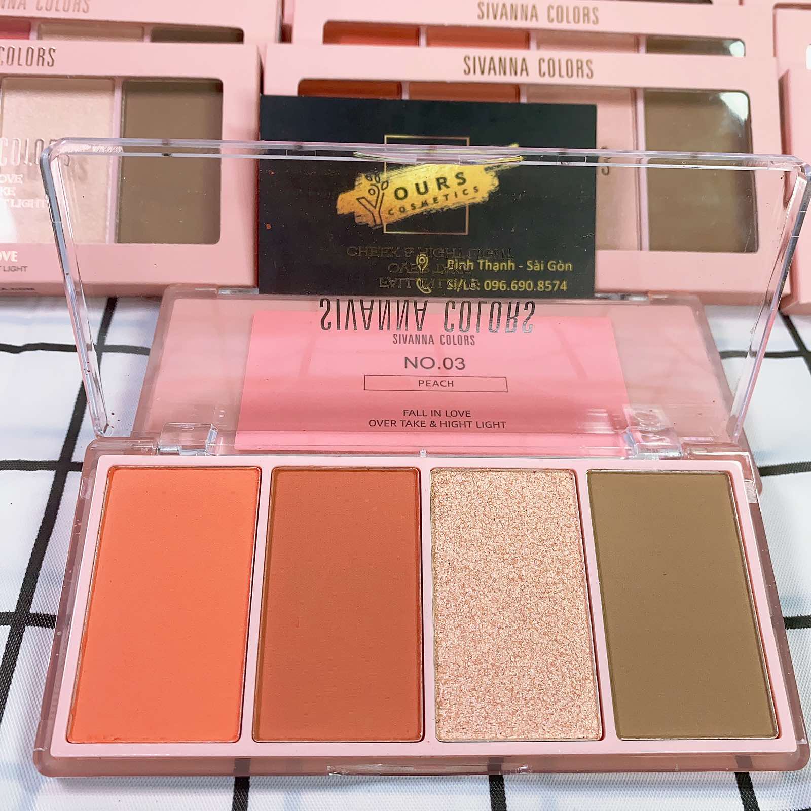 Phấn má hồng sivanna fall in love over take & highlight hf162 - phấn má hồng, tạo khối sivanna