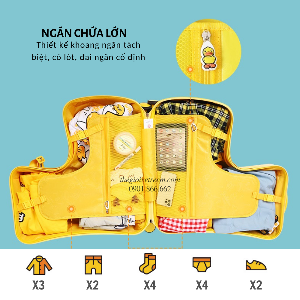 Vali cho bé bản quyền B.Duck 8286 [20in/24in]