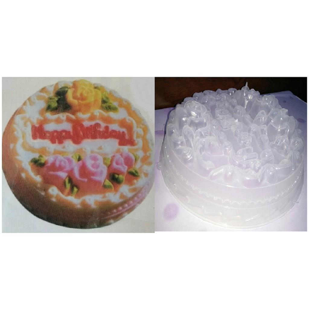 Khuôn rau cau sinh nhật hình hoa hồng 25cm