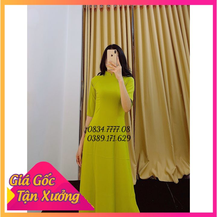 [GIÁ SỐC] Áo Dài Trơn Lụa Nhật Cao Cấp Màu Xanh Cốm Nhẹ Nhàng