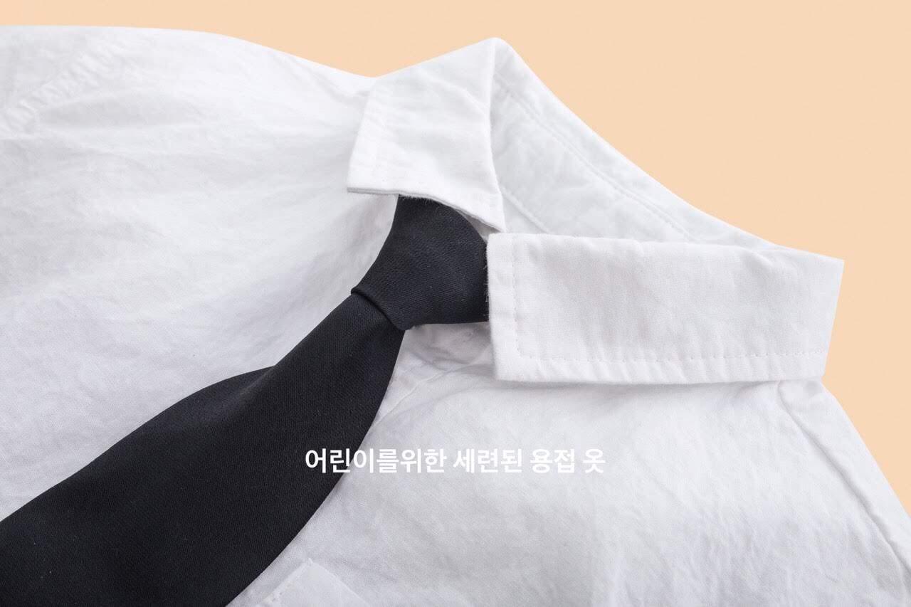 White shirt with necktie black for boys