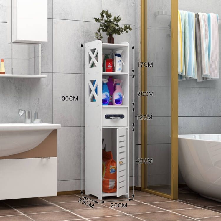 Giá để đồ nhà vệ sinh nhà vệ sinh tủ lưu trữ khe hẹp chống thấm nước giá để đồ phòng tắm sàn tủ đựng đồ nhà vệ sinh