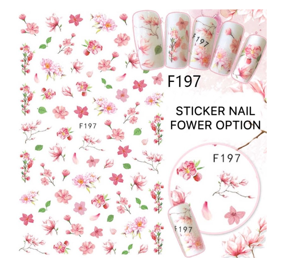 [HCM]Miếng Dán Móng Tay 3D Nail Sticker Tráng Trí Hoạ Tiết Hoa Mai F129