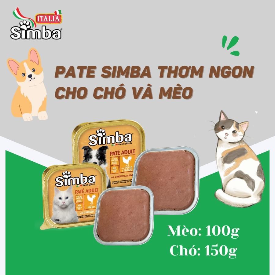 Pate Simba dinh dưỡng cao cấp cho chó mèo (Monge, Ý)
