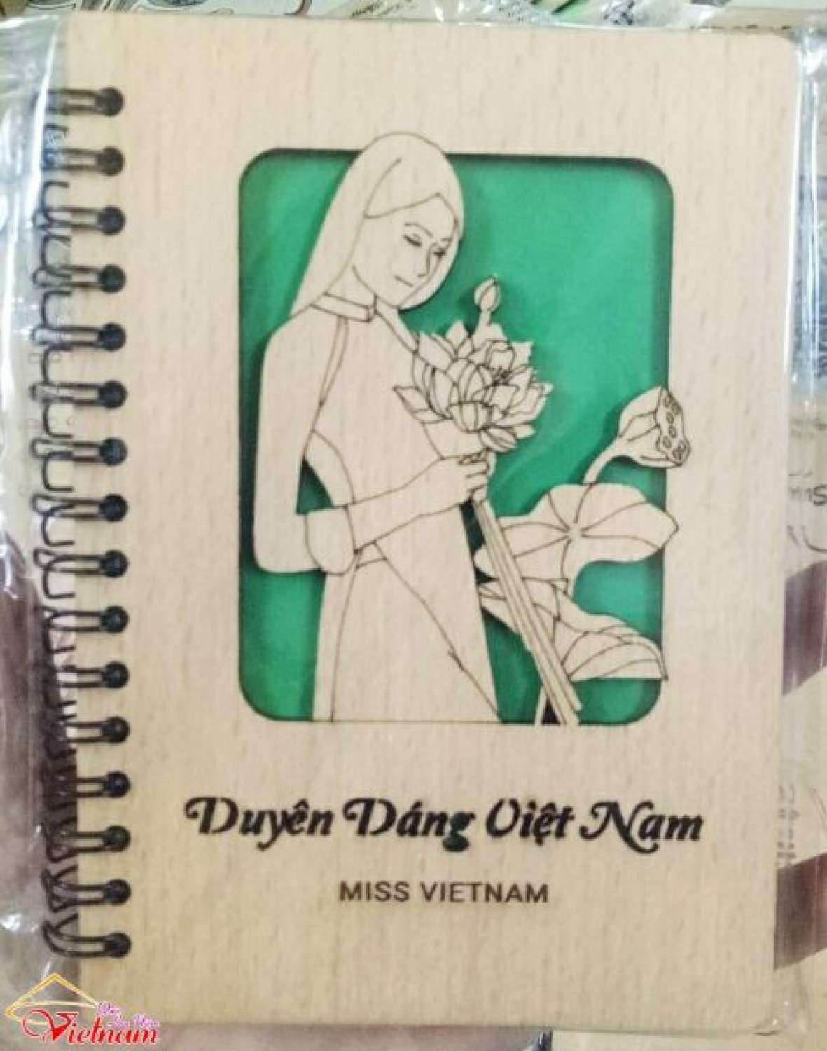 Sổ lưu niệm gỗ khắc laser (16cm x 11cm)