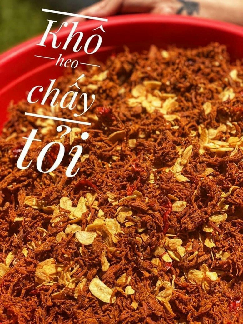 Khô heo cháy tỏi lon pet 300gram