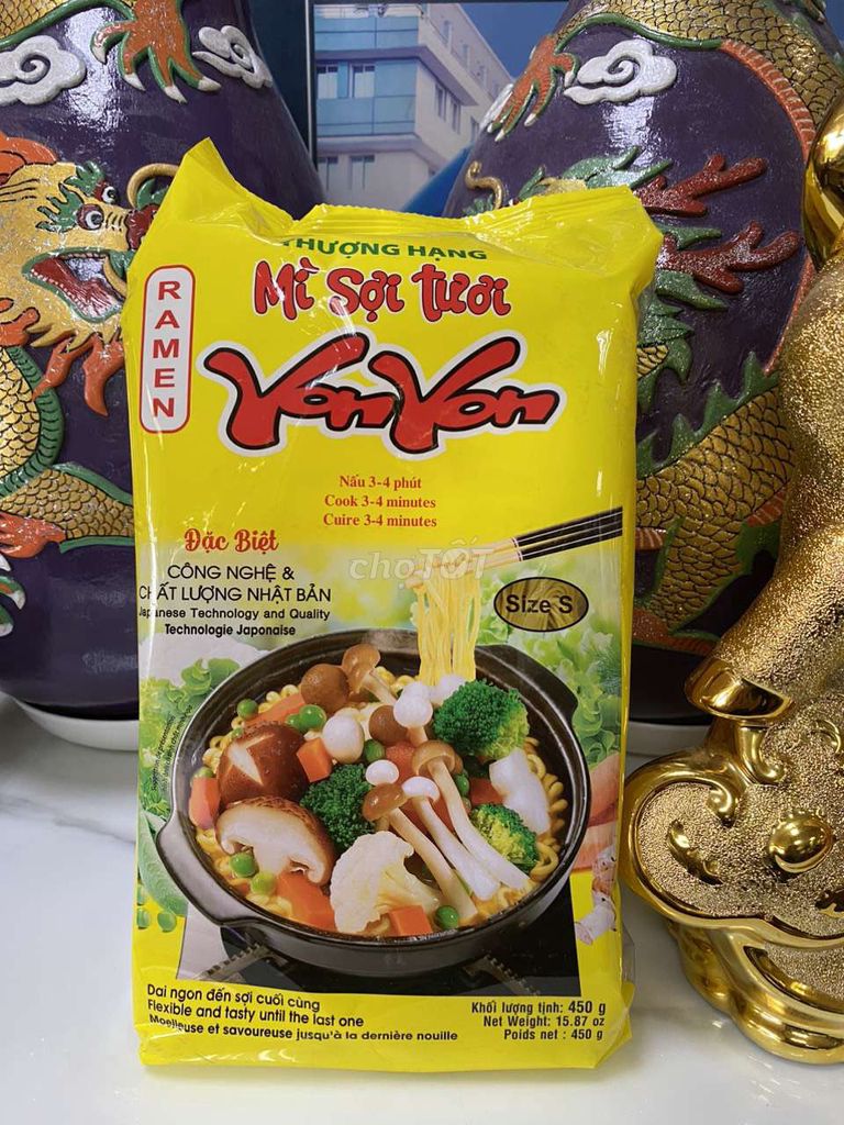Mì sợi tươi thượng hạng công nghệ nhật chất lượng cao yon yon 450g
