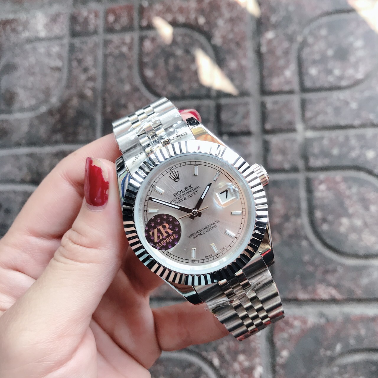 [HCM]Đồng Hồ Nam Automatic RL Mặt Trắng Bạc - Size 41mm - Fullbox ( DN126334Silver)