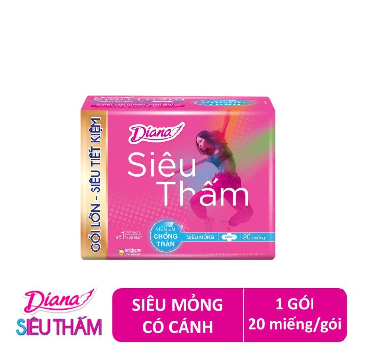 DIANA SIÊU MỎNG CÁNH GÓI LỚN 20 MIẾNG X 23CM