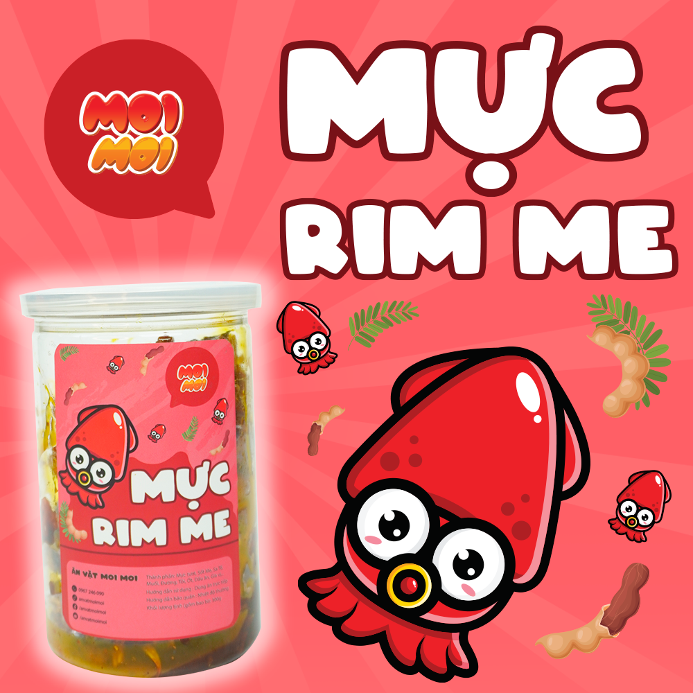 Mực rim me sa tế 300g - Đồ ăn vặt MoiMoi