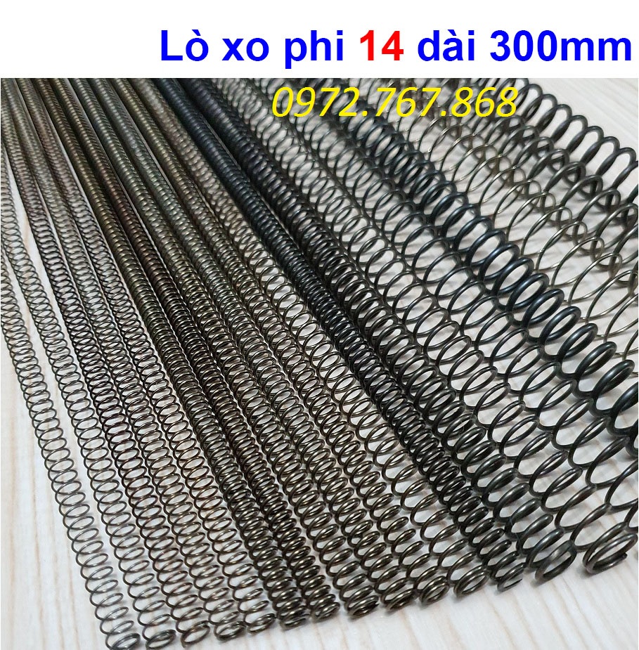 [5 cái] Lò xo nén phi 14mm dài 300mm