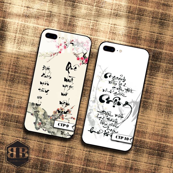 Ốp lưng kính cường lực iphone 7 plus / iphone 8 plus hình thư pháp