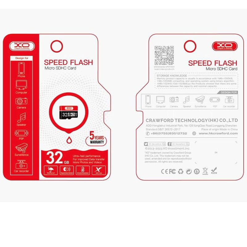 Thẻ nhớ Class 10 Micro SD XO 32Gb/64Gb/128Gb