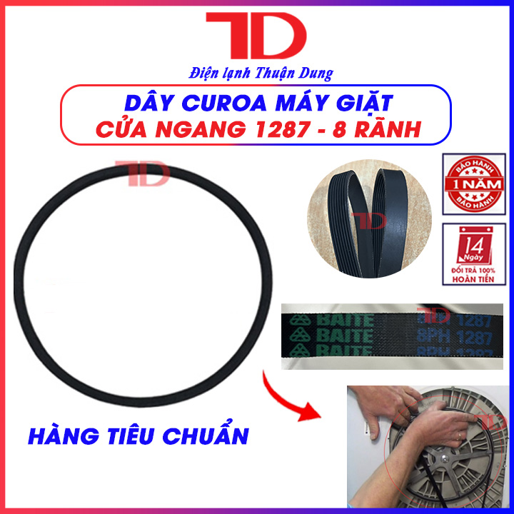 Dây curoa máy giặt cửa ngang dành cho máy giặt Electrolux 1287 8PH 8 rãnh, đai culoa cửa trước, Điện lạnh Thuận Dung