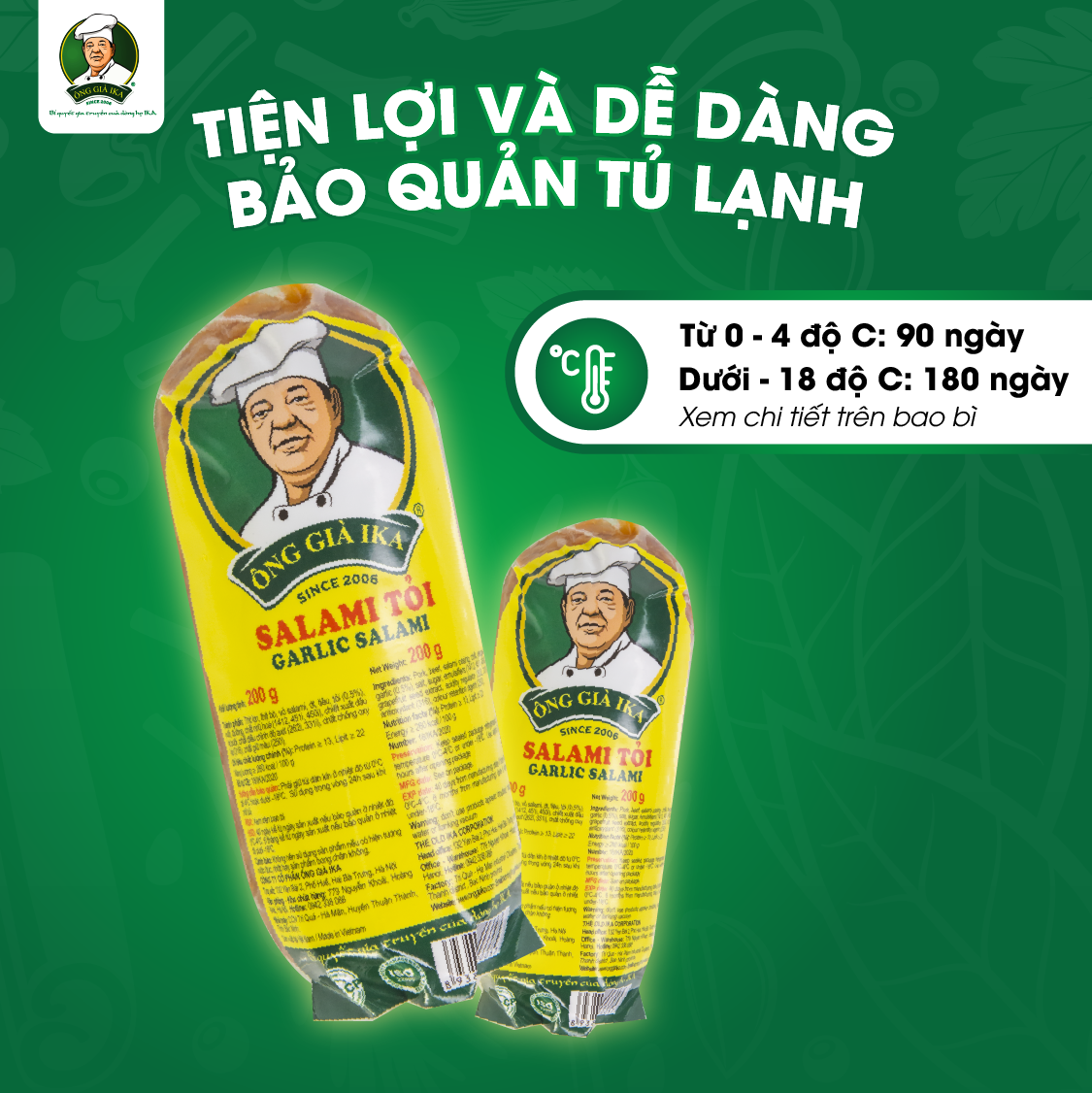 [  Chỉ giao HCM & Hà Nội ] Salami tỏi 200g Ông già Ika