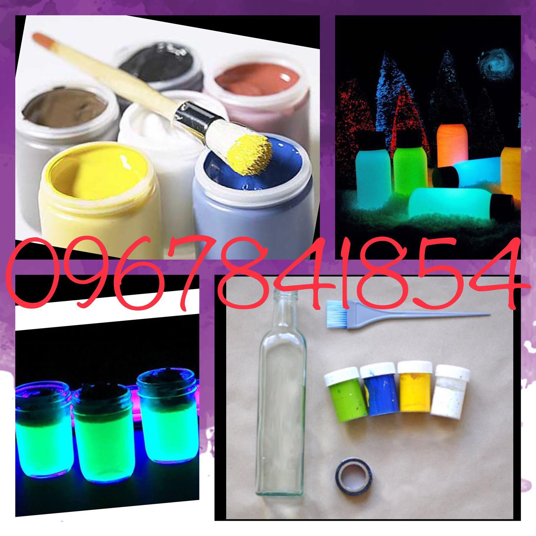 Combo 3 lọ sơn dạ quang 15ml và 3 lọ bột 4g (tặng cọ vẽ)