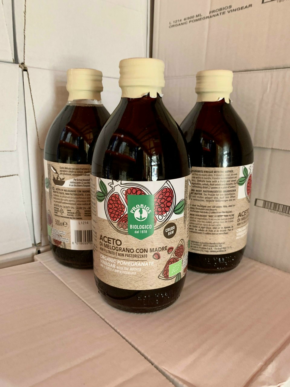 Giấm Táo / Giấm Lựu / Giấm Dừa hữu cơ (Có giấm cái) ProBios 500ml