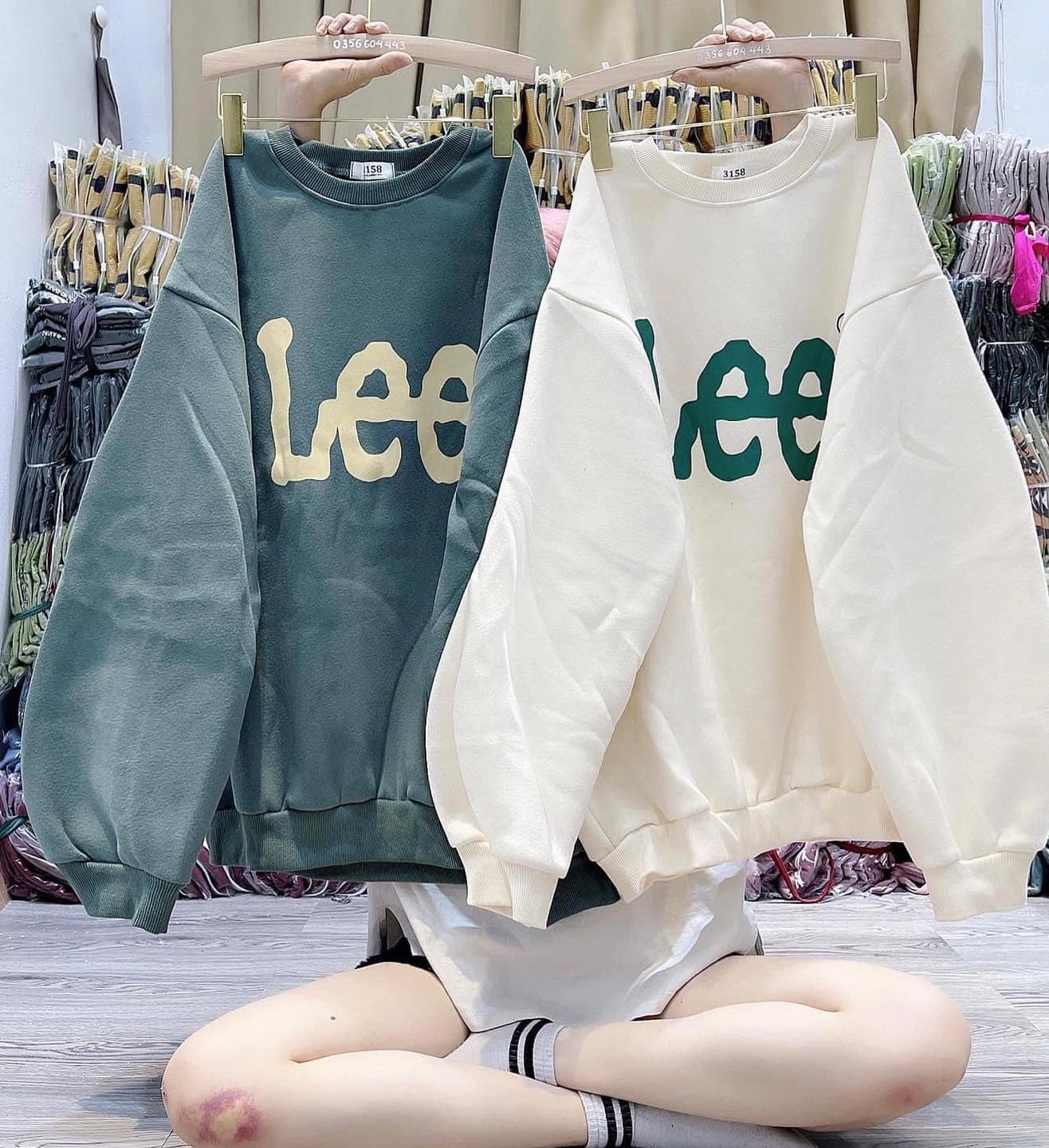 ÁO nỉ sweater in chữ Lee