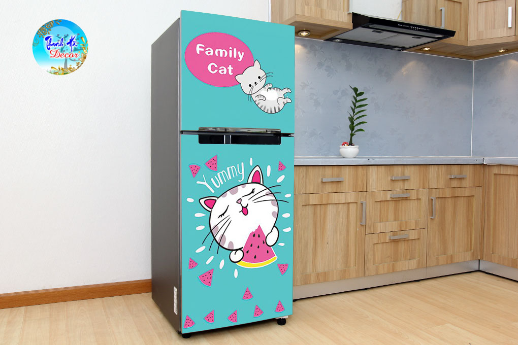 [HCM]Decal dán trang trí tủ lạnh siêu cute