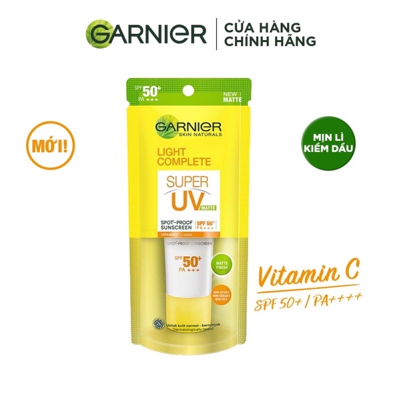 Kem chống nắng kiềm dầu & sáng da Garnier 15ml cao cấp