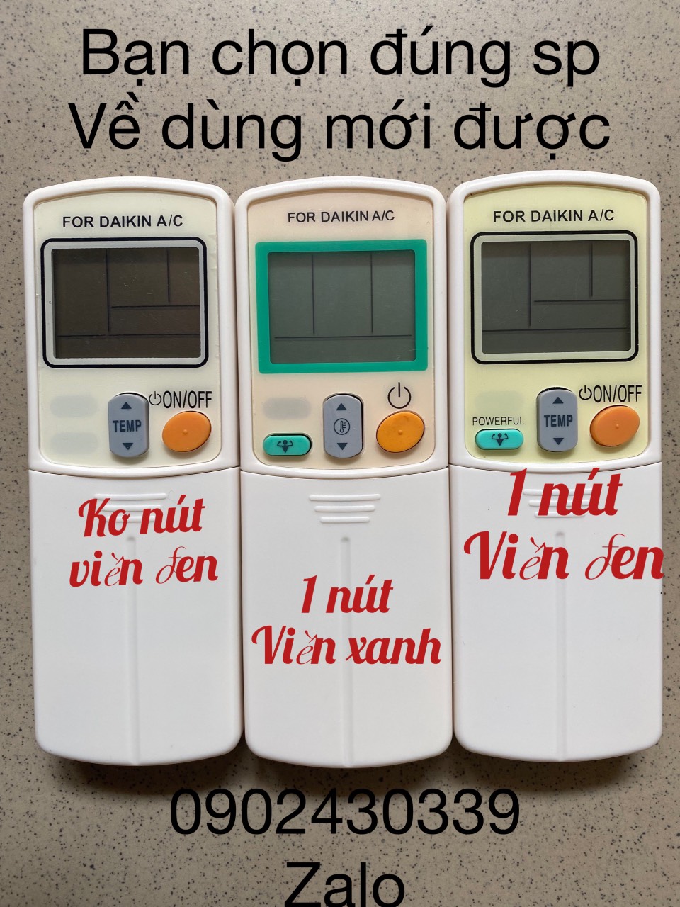 Remote dùng cho máy lạnh .Daikin 1 nút viền đen