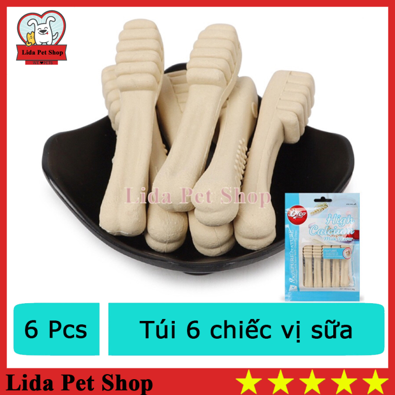 HN- Xương nhai bổ sung dinh dương, giúp sạch răng miệng, hương vị sữa - Túi 6 chiếc