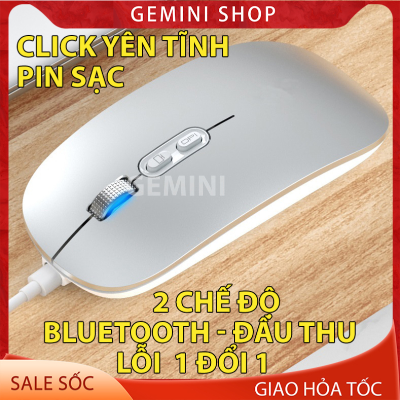 Chuột Bluetooth kiêm chuột không dây 2 in 1, PIN SẠC 1600 dpi M103 cho điện thoại laptop macbook máy tính bảng ipad GEMINI SHOP