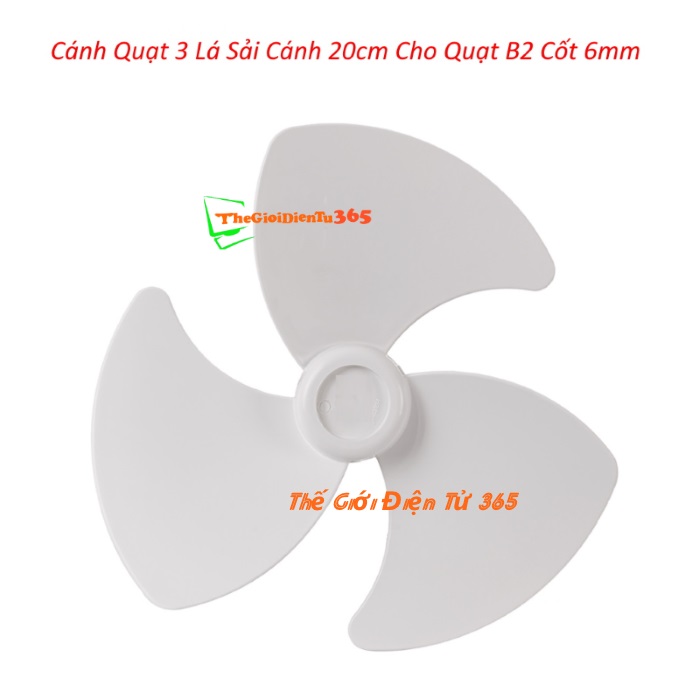 Cánh Quạt 3 Lá Sải Cánh 20cm Cho Quạt B2 Cốt 6mm