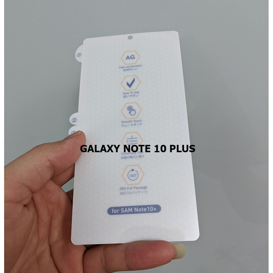 Miếng dán PPF AG Note 10 Plus chống xước màn hình mặt trước