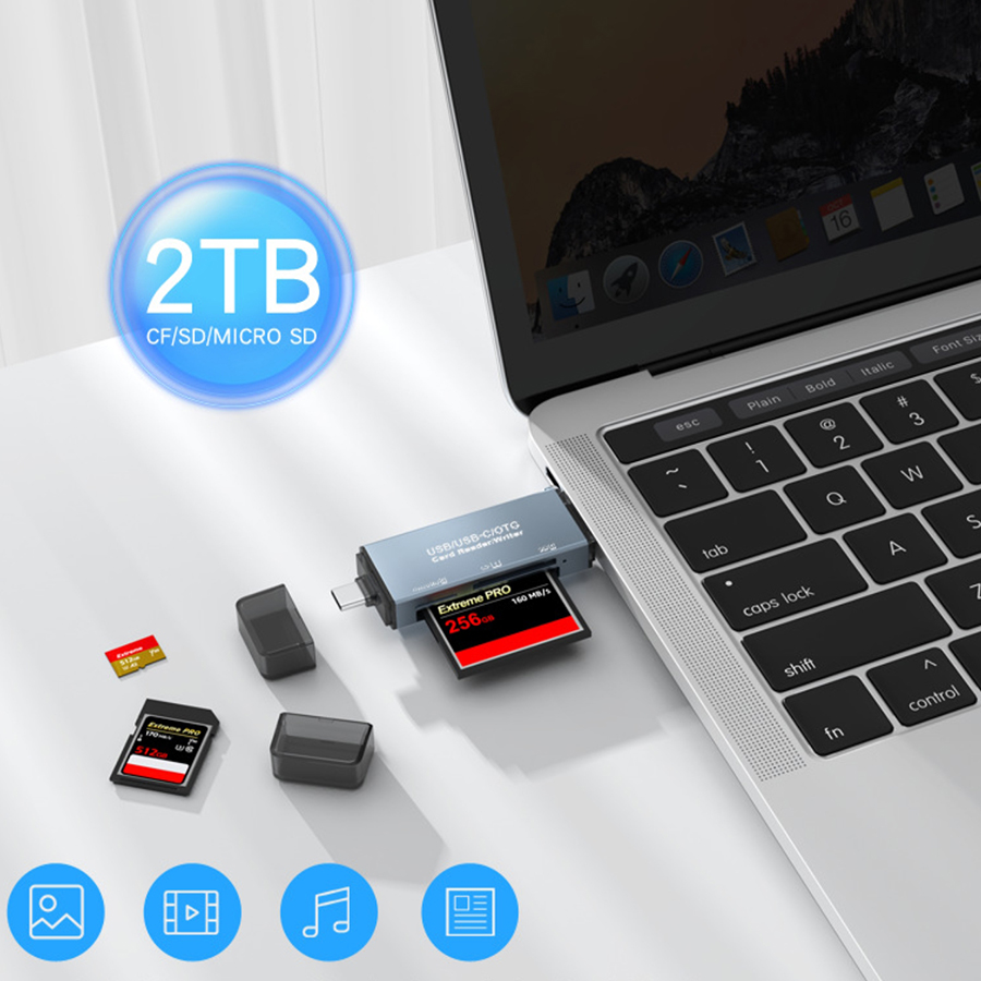 Đầu đọc thẻ nhớ sd micro sd đa năng type-c và usb tốc độ cao 3.0 chính hãng