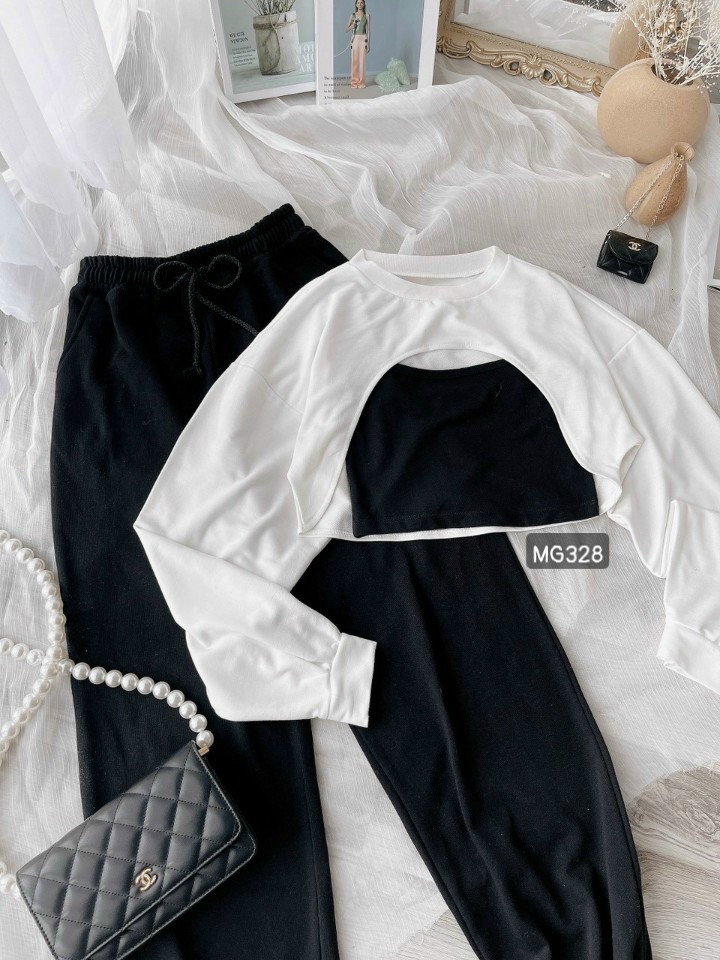 SET QUẦN JOGGER + SET ÁO 2 MÓN CROPTOP CUT OUT