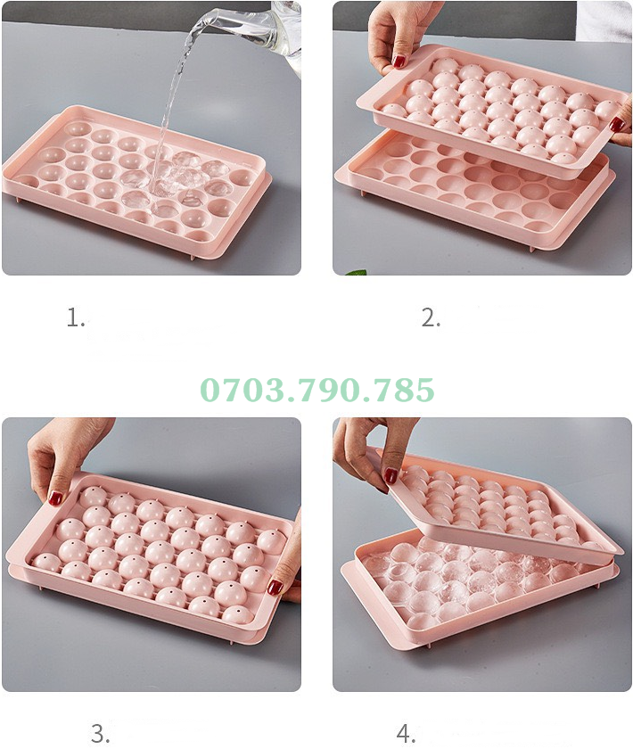 Khay Đá 33 Viên-Loại Lớn 25 x 15cm