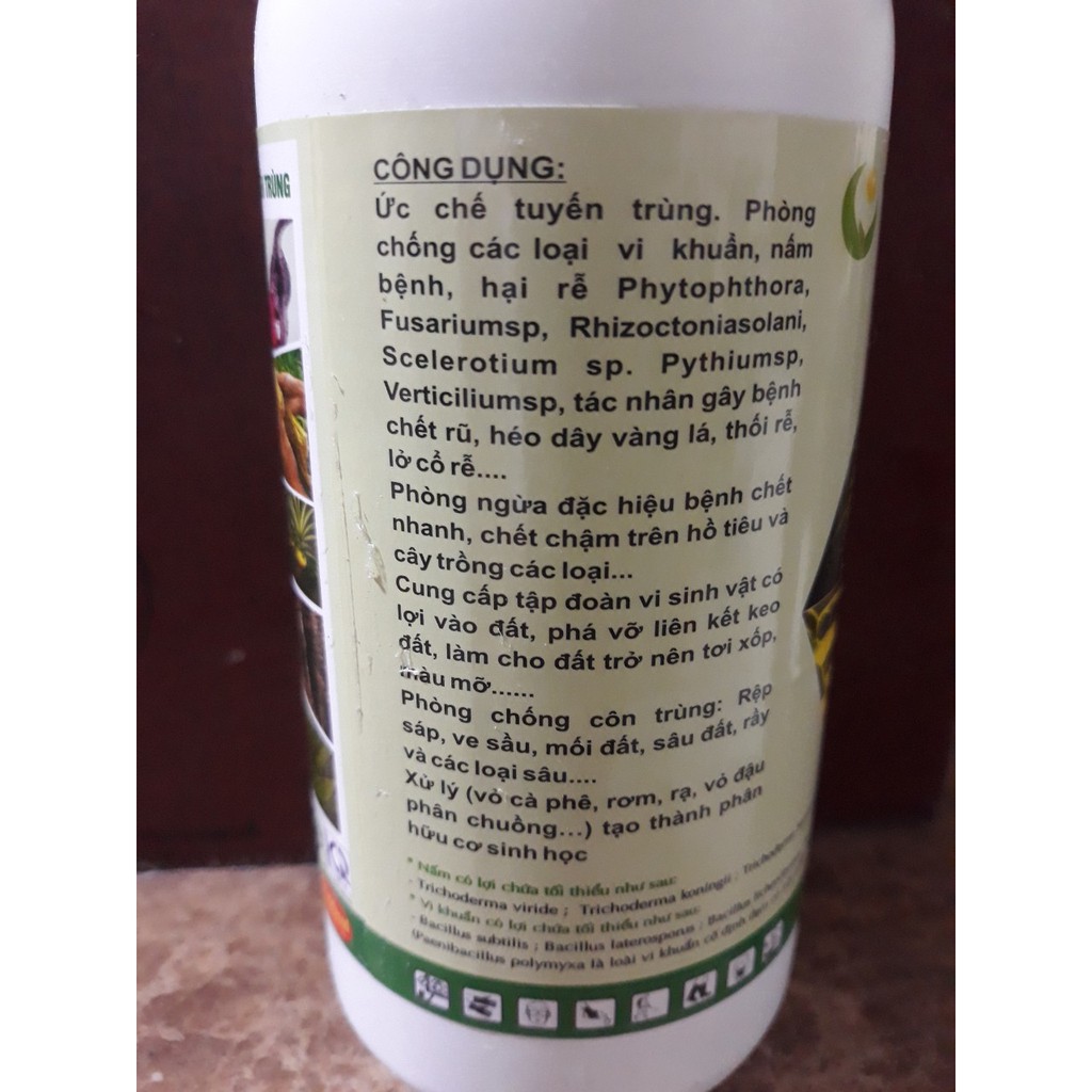 [HCM]Chế phẩm Tricoderma ủ phân phun lá tưới gốc phòng nấm bệnh chai 500ml