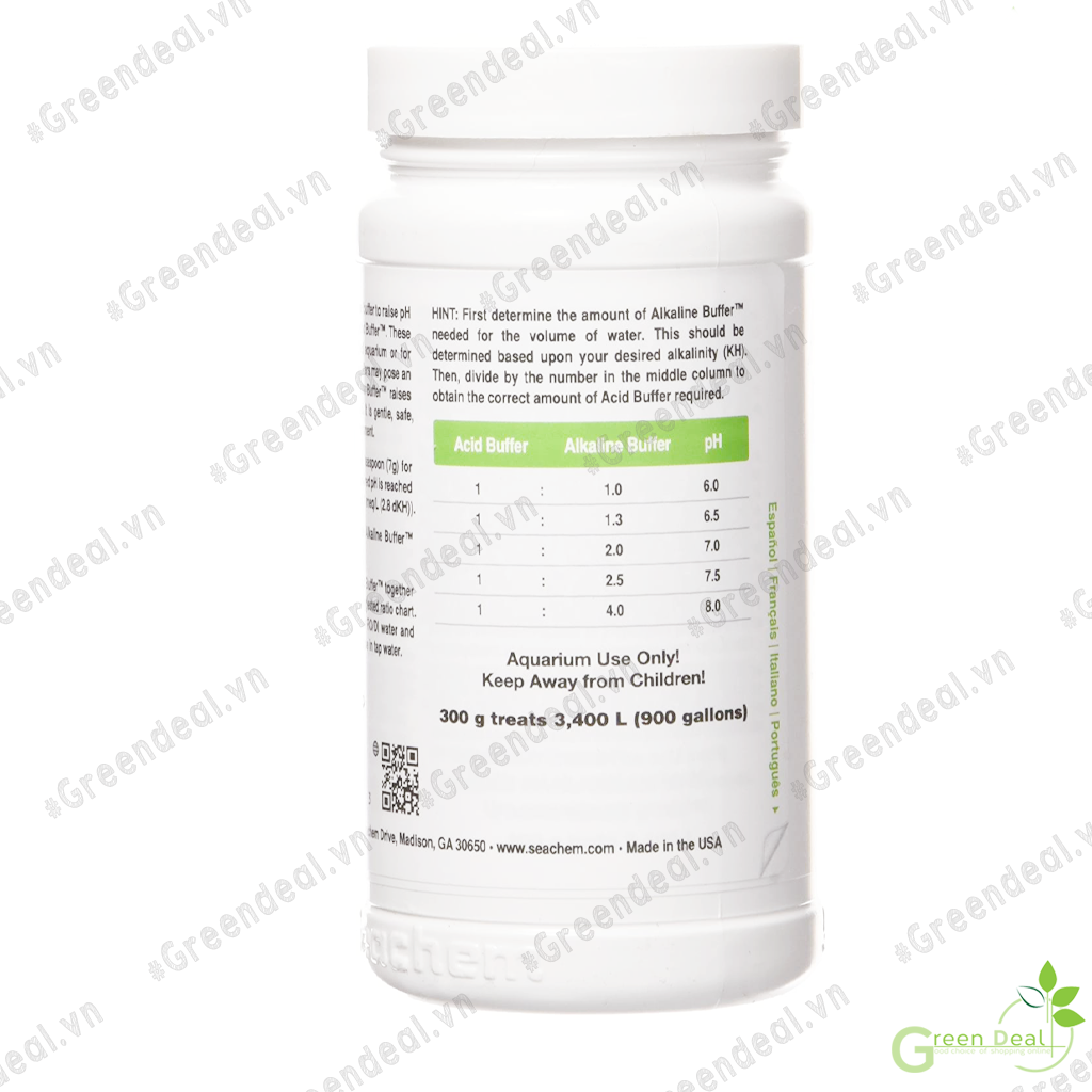 [Tem Sicavi] SEACHEM - Alkaline Buffer (Hộp 300 gram) | Chất làm tăng pH nước hồ cá thủy sinh