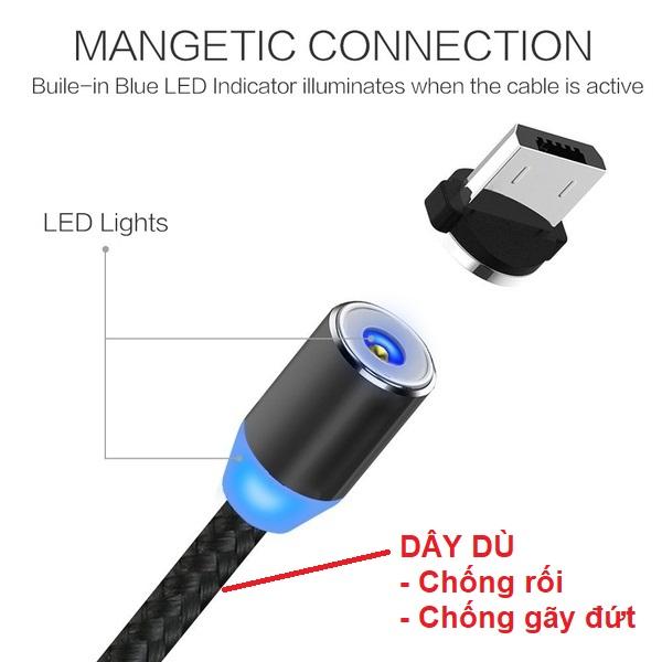 Cáp sạc nam châm LIGHTNING/ MICRO USB/ TYPE C dây dù Dài 1.2 mét 2 mét - ATDTECH