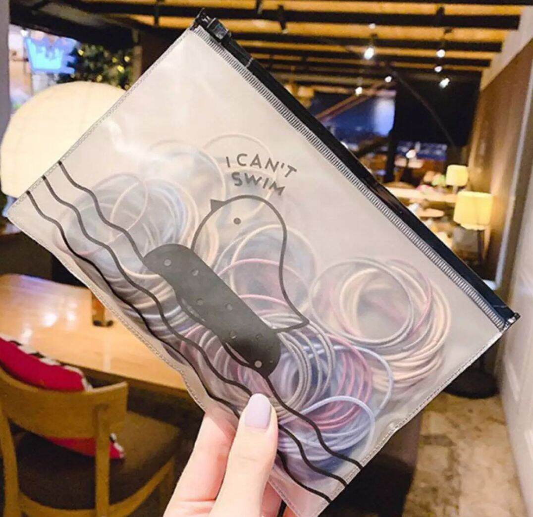 Set 100 Dây Cột Tóc Túi Zip.