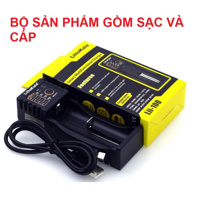 Bộ sạc 1 pin 3.7v  Liitokala Lii-100B sạc đa năng cho pin 18650 14500 26650 sạc 4.35v / 3.2v / 3.7v / 1.2v