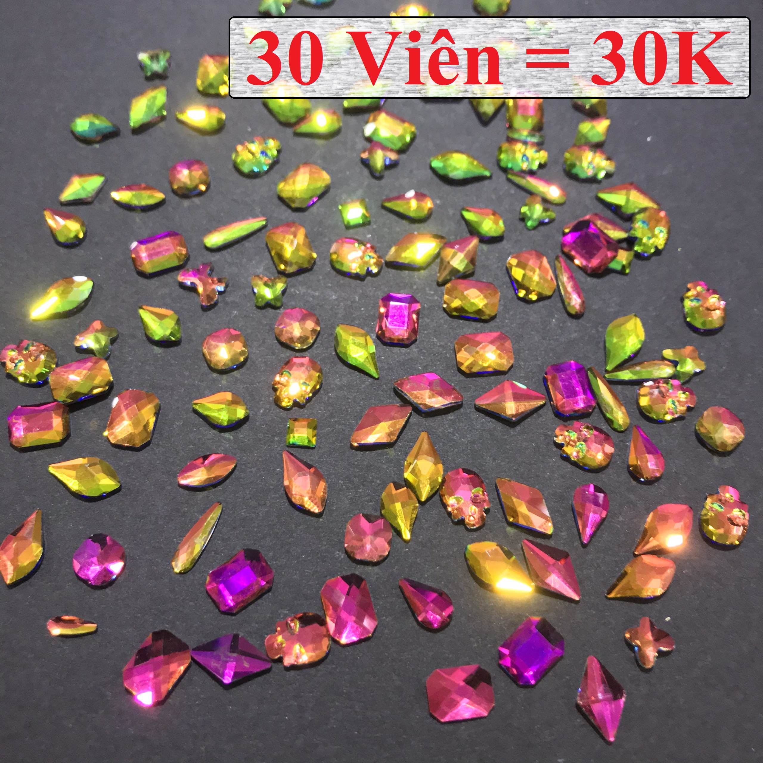 [Rẻ vô địch] Đá Khối 30 Viên 30K Gắn Móng - sinailmi