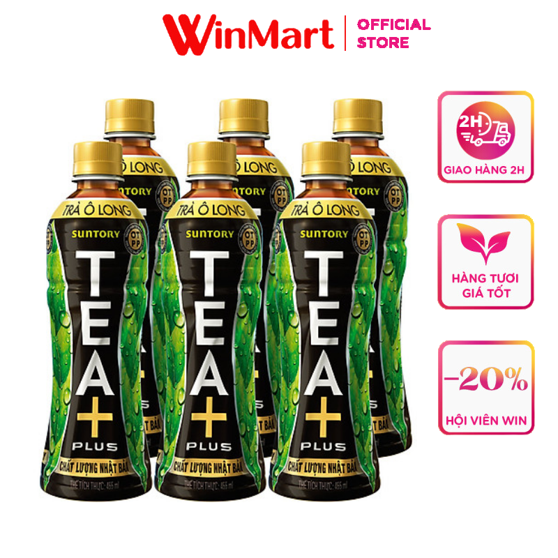 [Siêu thị WinMart] - Lốc 6 Trà Ô long Tea + Plus chai 455ml