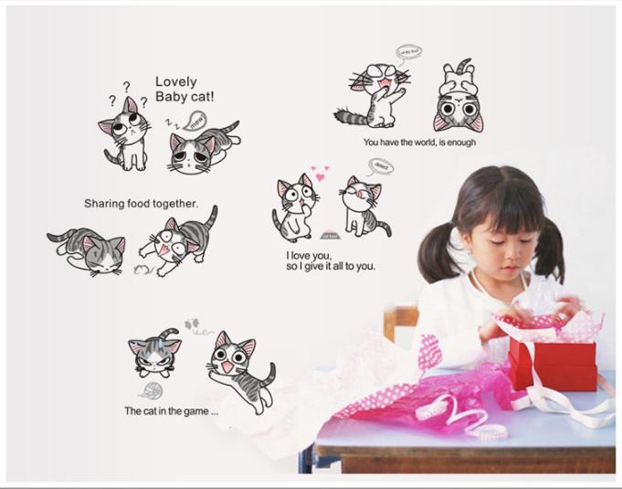 [HCM]Decal trang trí Mèo Quậy tinh nghịch