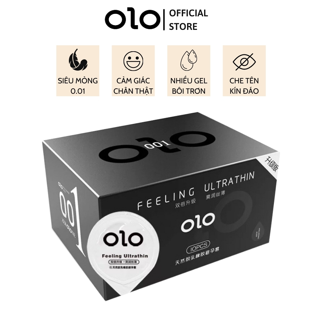 Bao cao su OLO 001 Feeling Ultrathin bcs nam siêu mỏng kéo dài thời gian
