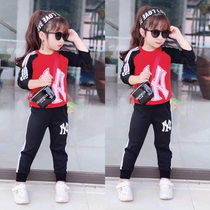 bộ thể thao dài tay cotton len cho bé