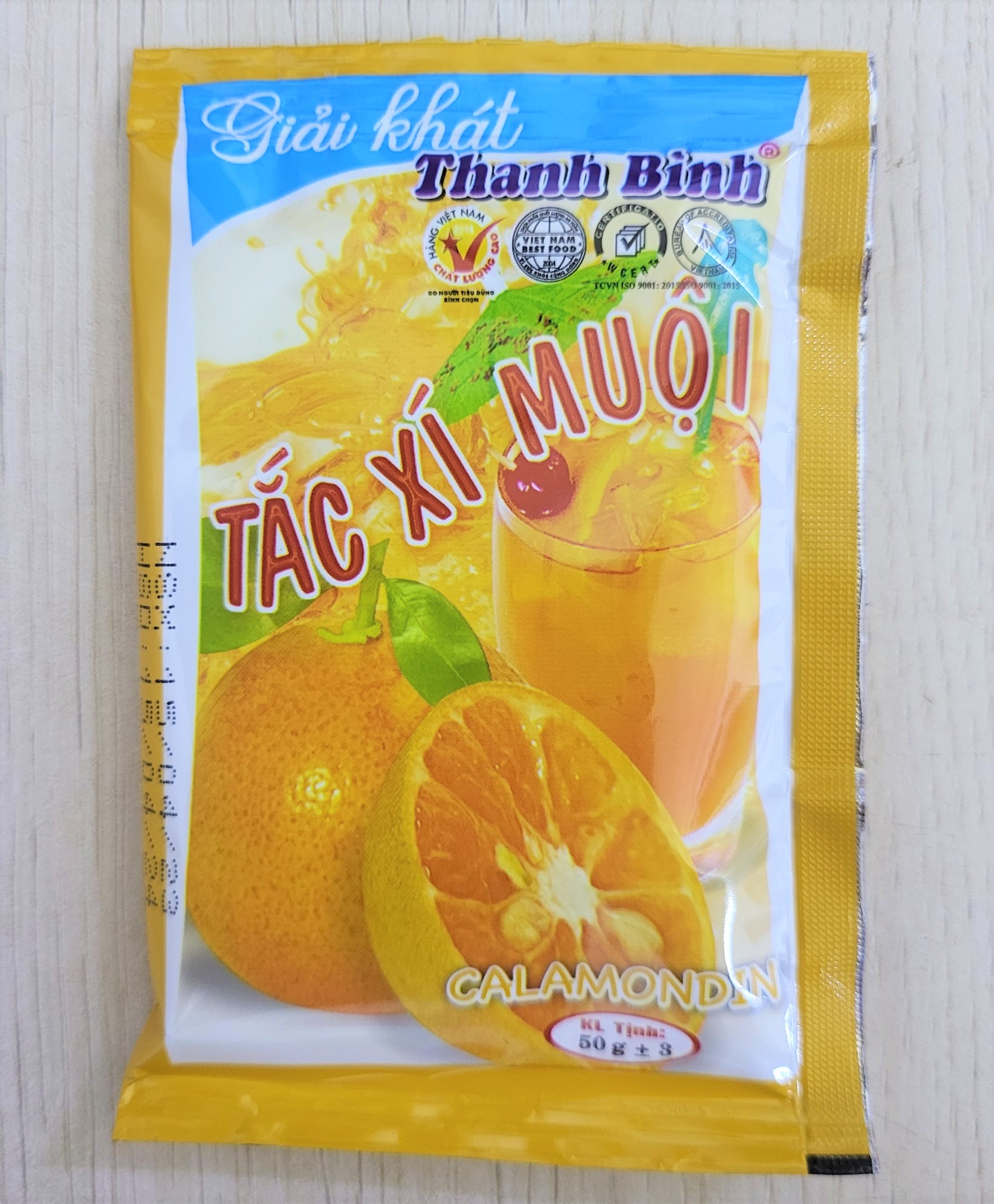 (TẮC HỘP GIẤY 900g / 18 gói) TẮC XÍ MUỘI GIẢI KHÁT THANH BÌNH Calamondin