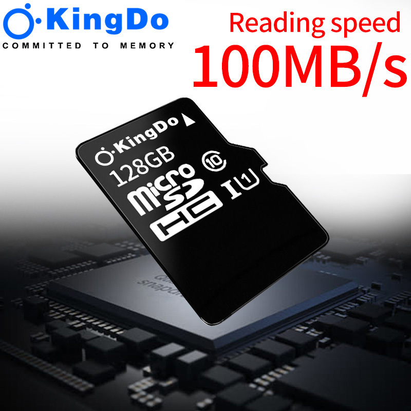 Kingdo Bộ thẻ nhớ 128GB Kingston Up To 80mb/s Micro SDXC Class10 UHS1 và Adapter (Đen)