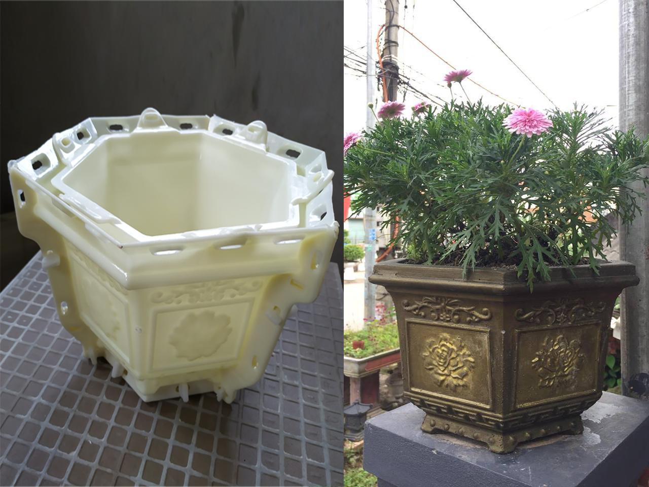 Khuôn chậu lục giác rộng 30cm