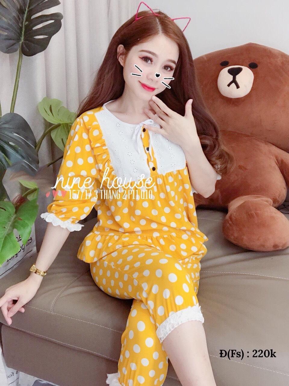 sét bộ đồ chấm bi phối ren hàng cực đẹp dễ thương