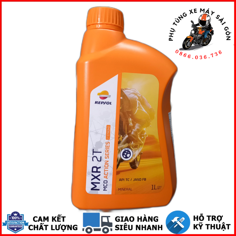 Nhớt 2 thì Repsol MXR 2T 1 lít nhập khẩu Indonesia